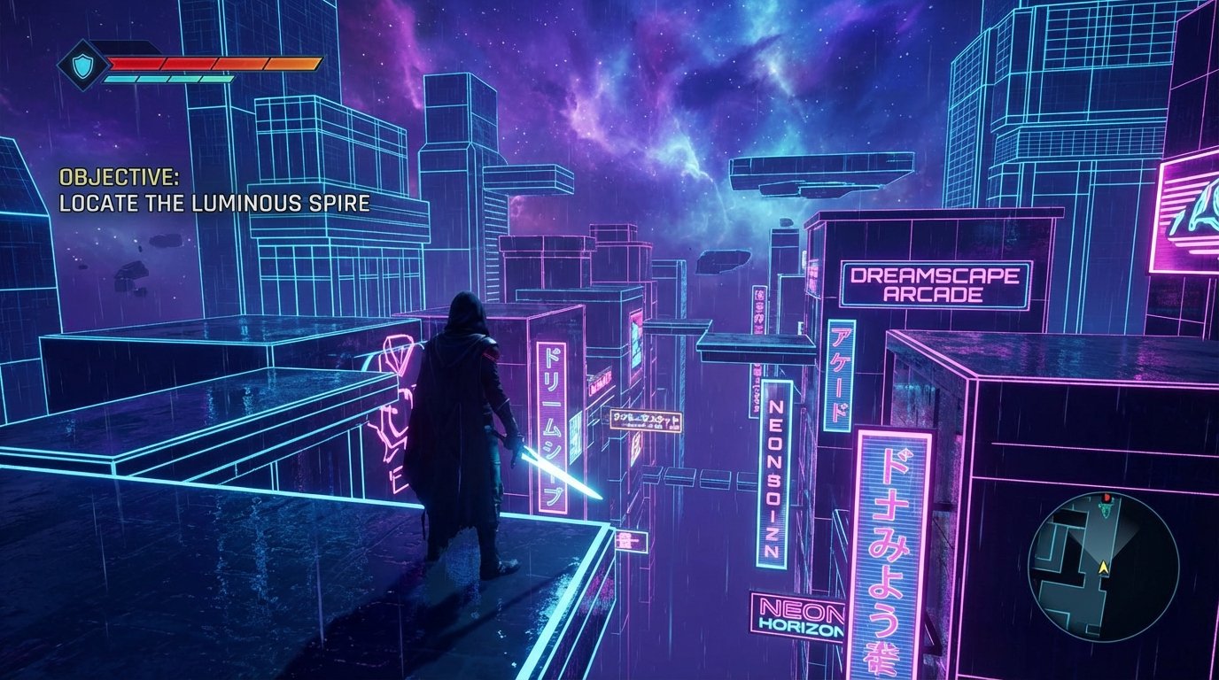 Neon Dreamscape game screenshot