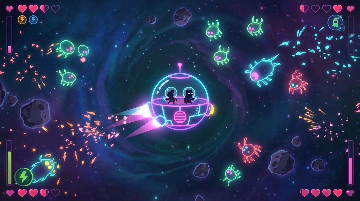 Lovers in a Dangerous Spacetime game screenshot