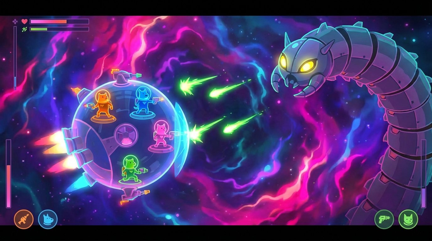 Lovers in a Dangerous Spacetime game screenshot