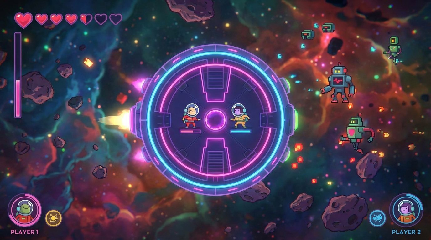 Lovers in a Dangerous Spacetime game screenshot