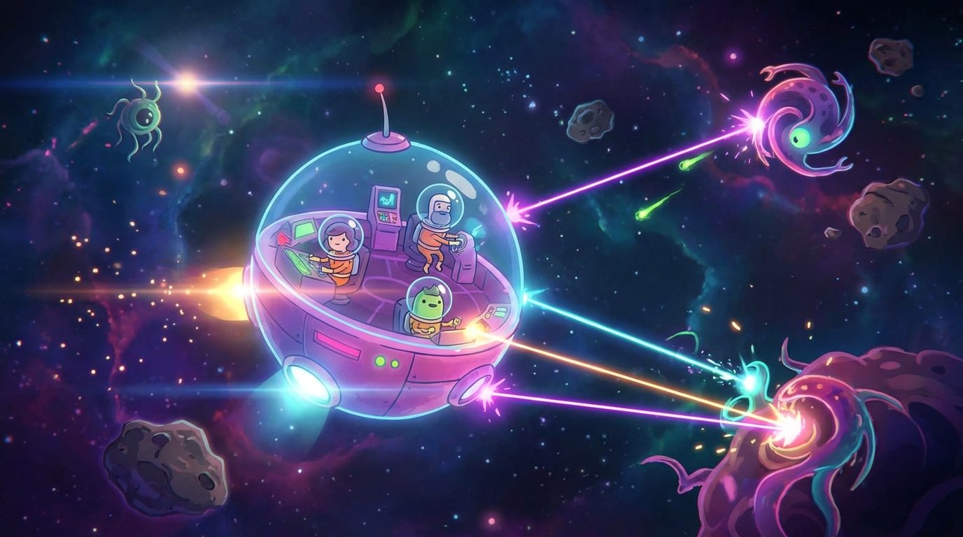 Lovers in a Dangerous Spacetime game screenshot