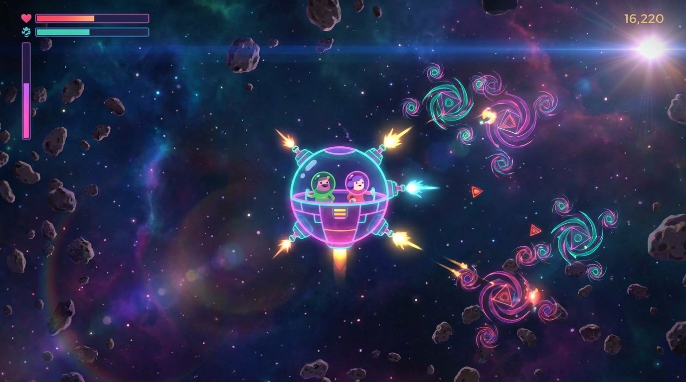 Lovers in a Dangerous Spacetime game screenshot
