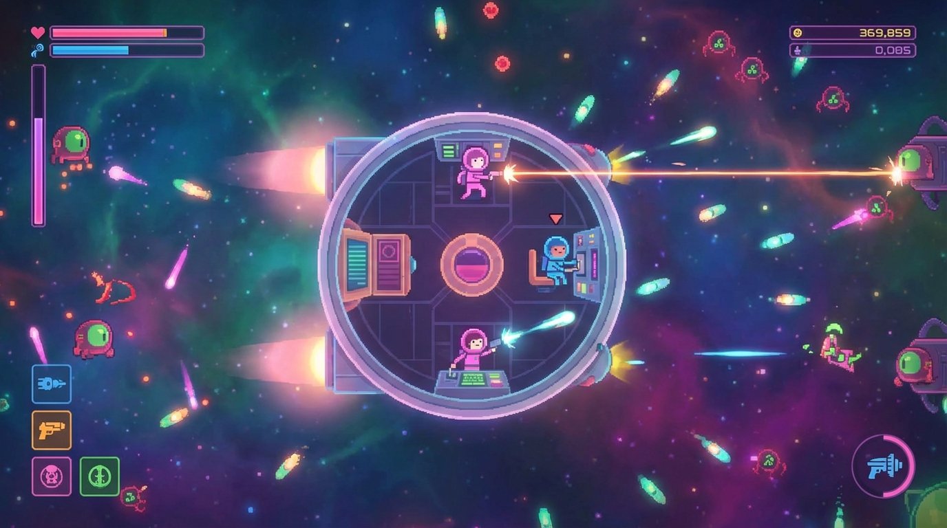 Lovers in a Dangerous Spacetime game screenshot