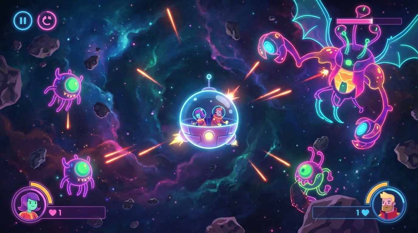 Lovers in a Dangerous Spacetime game screenshot
