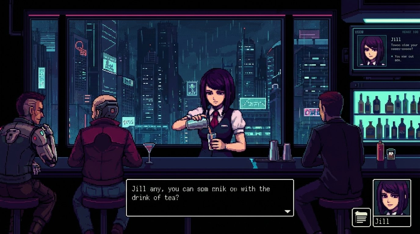 VA-11 Hall-A: Cyberpunk Bartender Action game screenshot