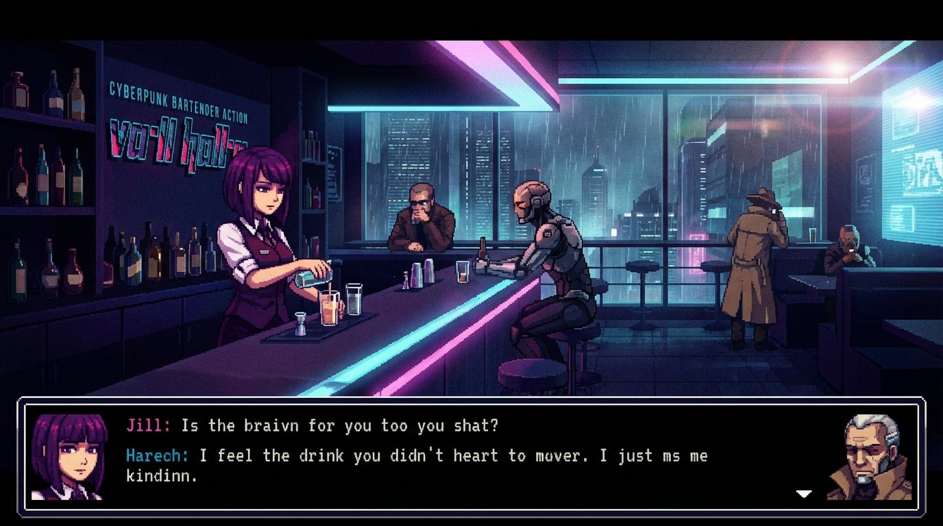 VA-11 Hall-A: Cyberpunk Bartender Action game screenshot