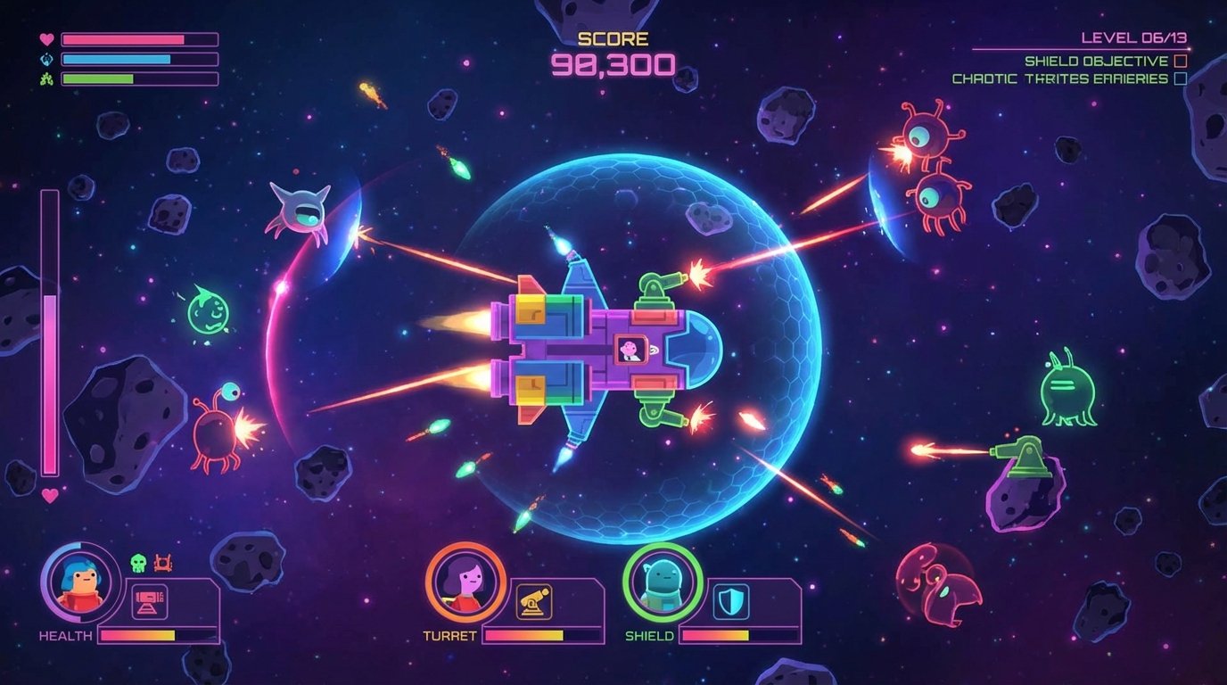 Lovers in a Dangerous Spacetime game screenshot