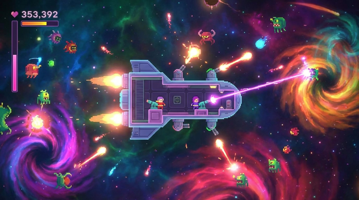 Lovers in a Dangerous Spacetime game screenshot
