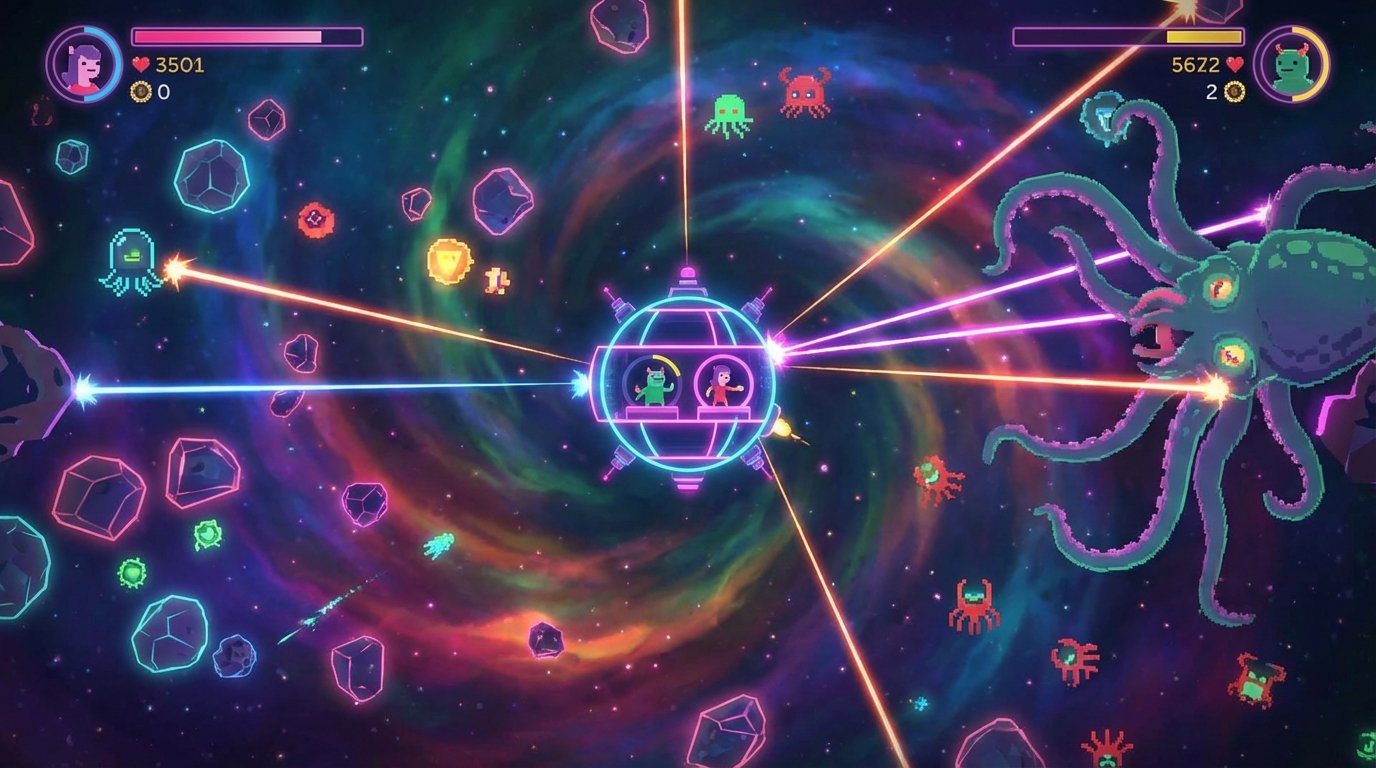 Lovers in a Dangerous Spacetime game screenshot