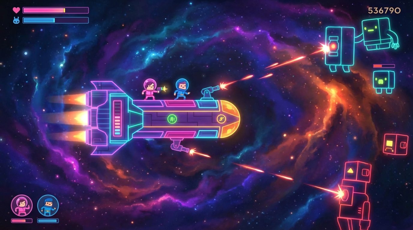 Lovers in a Dangerous Spacetime game screenshot