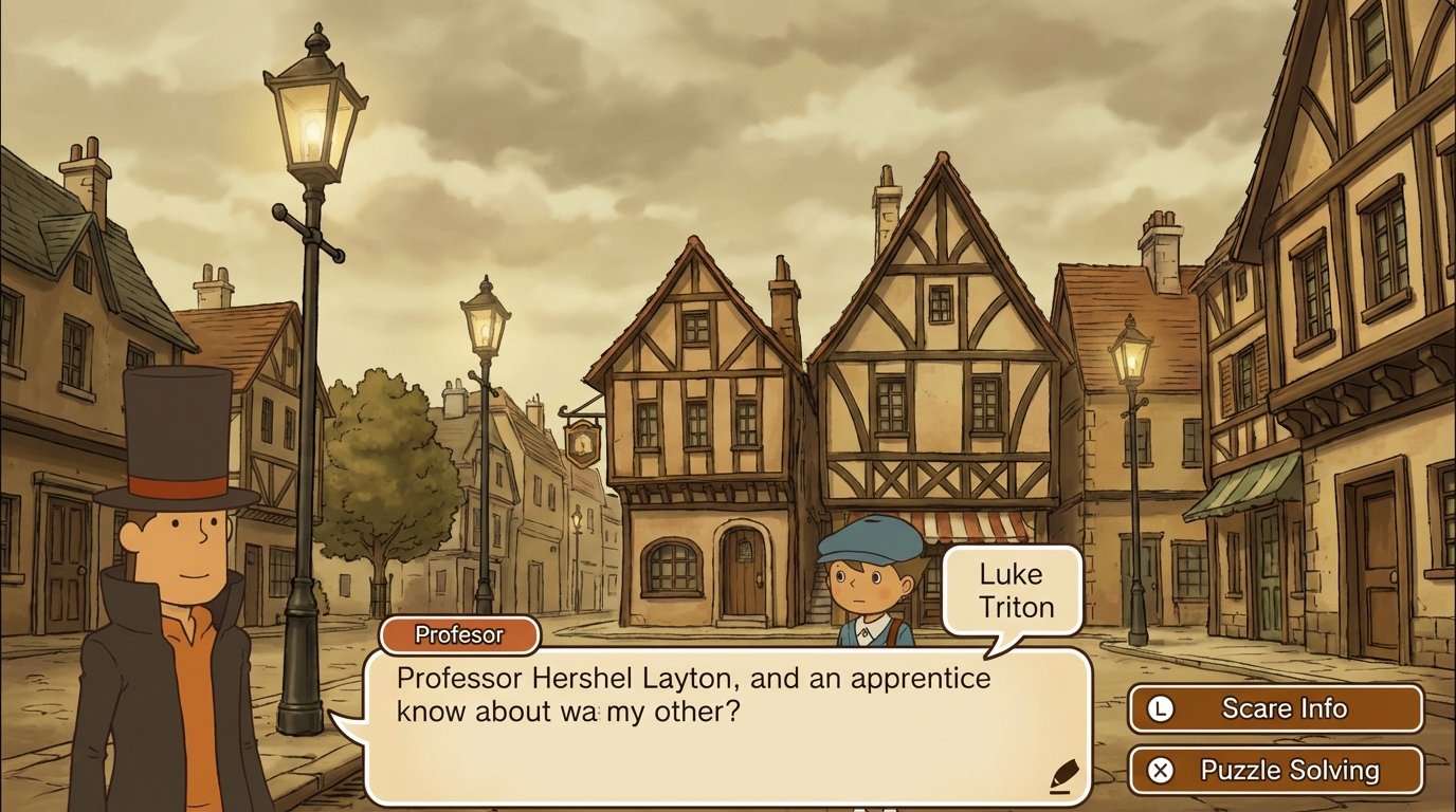 Professor Layton and the Curious Village game screenshot