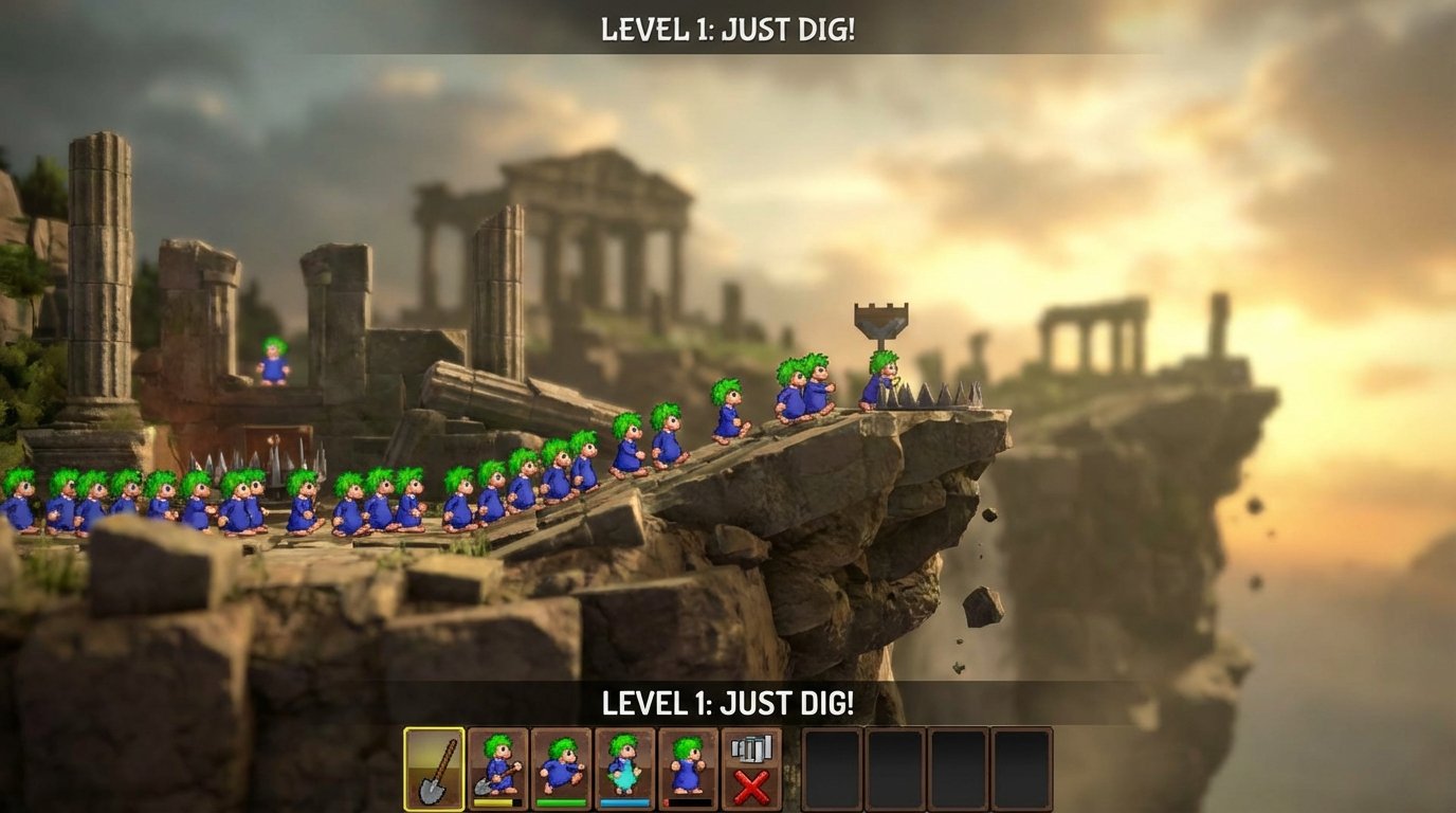 Lemmings game screenshot
