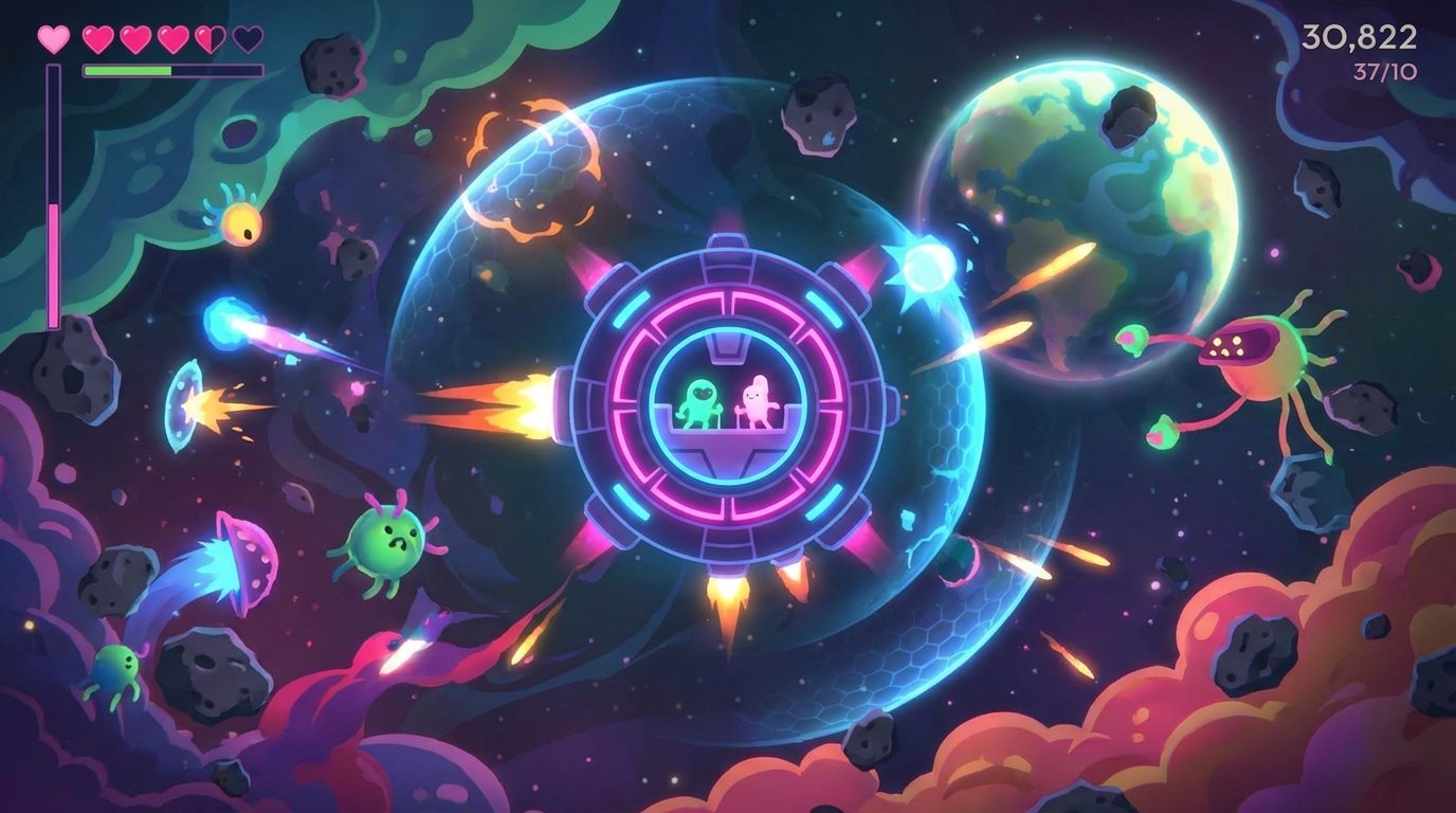 Lovers in a Dangerous Spacetime game screenshot