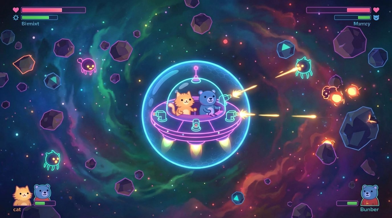 Lovers in a Dangerous Spacetime game screenshot