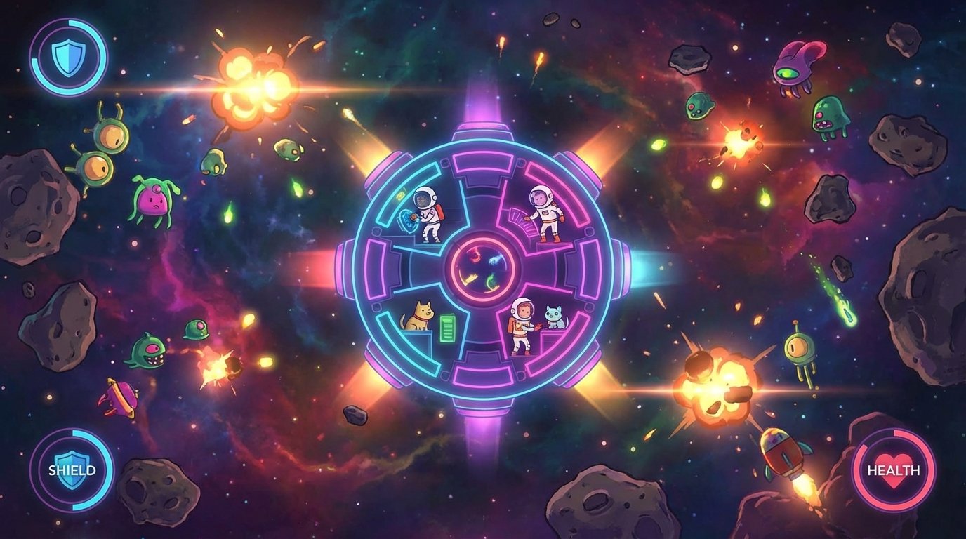 Lovers in a Dangerous Spacetime game screenshot
