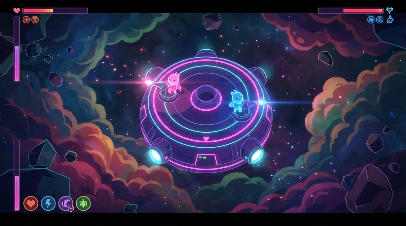 Lovers in a Dangerous Spacetime game screenshot